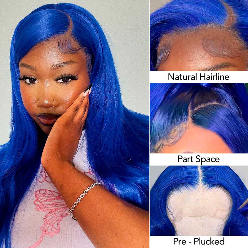 Atikual 13x4 100% Virgin Human Hair Quality Blue Blonde Straight Wigs Human Hair Wig 13x6 Lace Front Remy Wigs Millionaire Queen On Sale