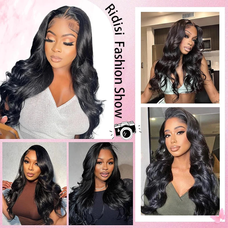 Atikual Body Wave Human Hair Headband Wigs No Glue No Gel Easy Install Half Wig