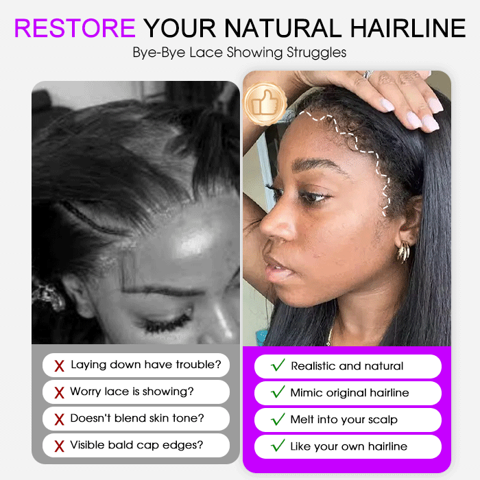 Atikual Natural 4C Edges Curly Baby Hair 13X6 HD Lace Front Human Hair Wigs Body Wave Wigs