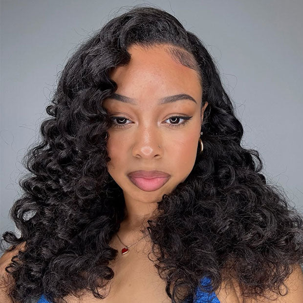 Atikual Pre Wand Curls Kinky Straight Wigs 250% Density 3 In 1 Half Wigs For Beginners Flip Over Human Hair Wig