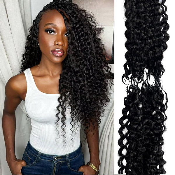 Atikual Lightweight Feather Water Wave Crochet Human Hair with Miracle Knots, Natural Feel & Easy Install