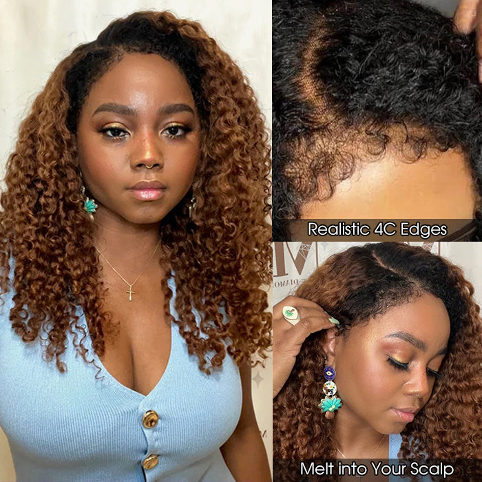 Atikual Fumi Curly Human Hair Wigs Fringe Wig Pixie Cut Rose Curly Cheap Full Machine Made Wigs Egg Curl Short Bob Wig With Bangs