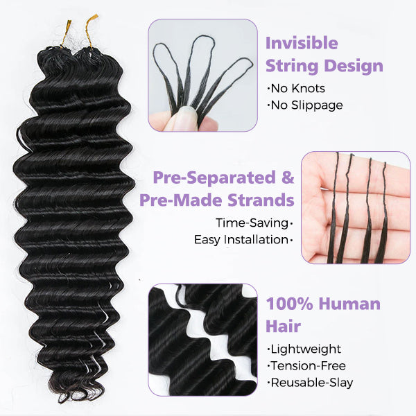 Atikual Luxury Deep Wave Crochet Human Hair Natural Melt & Seamless Blend for Black Women