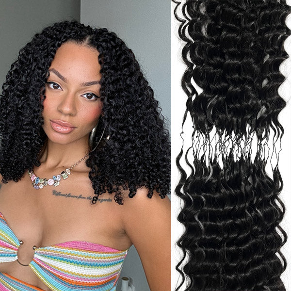Atikual Lightweight Feather Water Wave Crochet Human Hair with Miracle Knots, Natural Feel & Easy Install