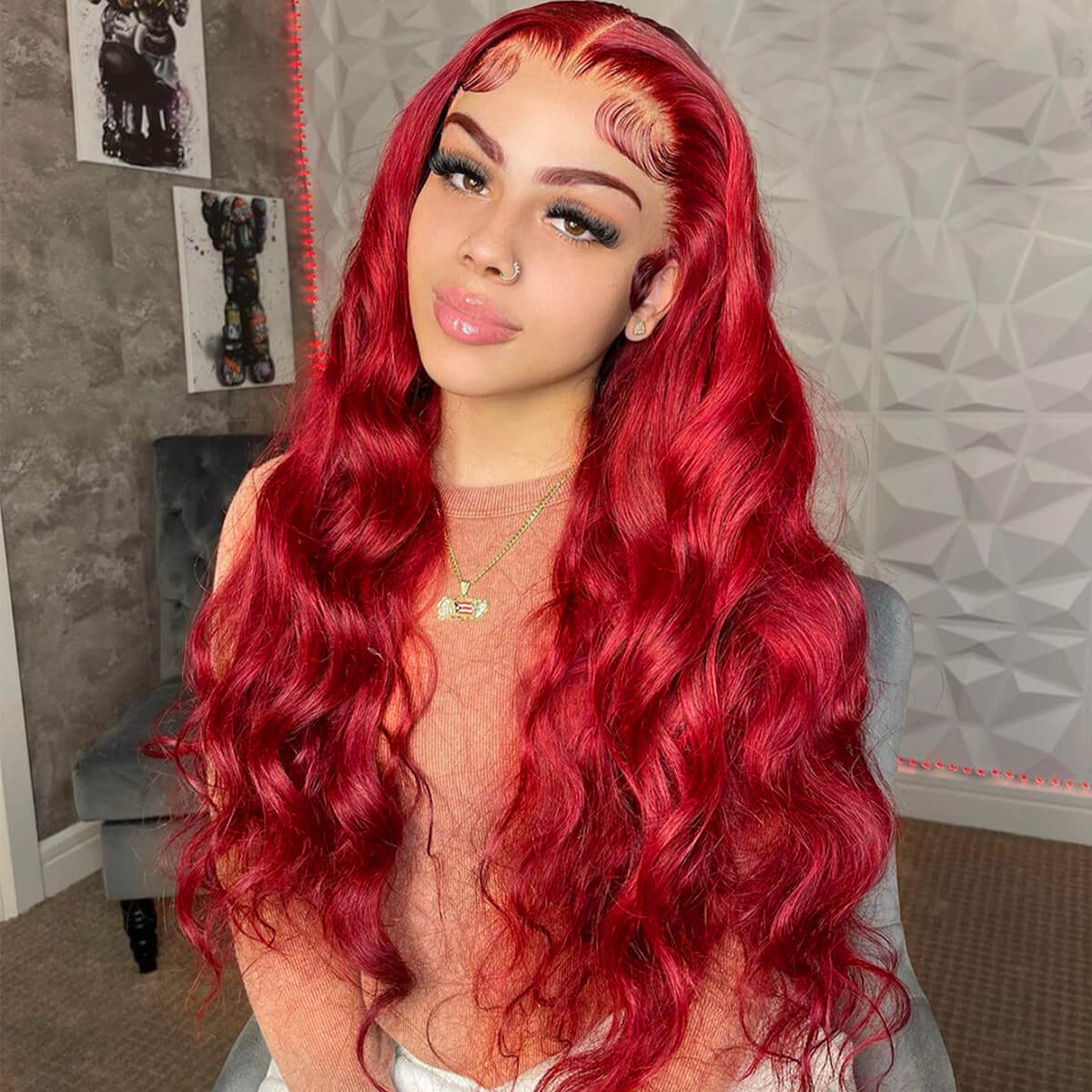 Upgrade 6×5 Pre-cut Hd Lace Wig Red Wear & Go Glueless Wig 180% Density Pre-plucked
