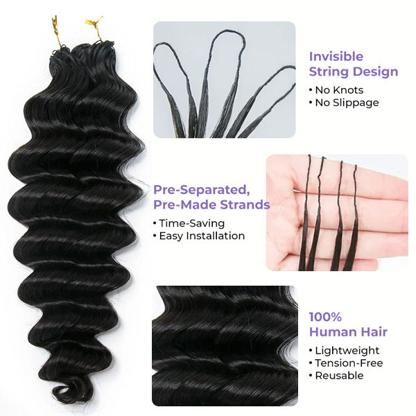 Atikual Pre-Separated Loose Deep Crochet Human Hair | Salon-Quality Boho Hair Braids