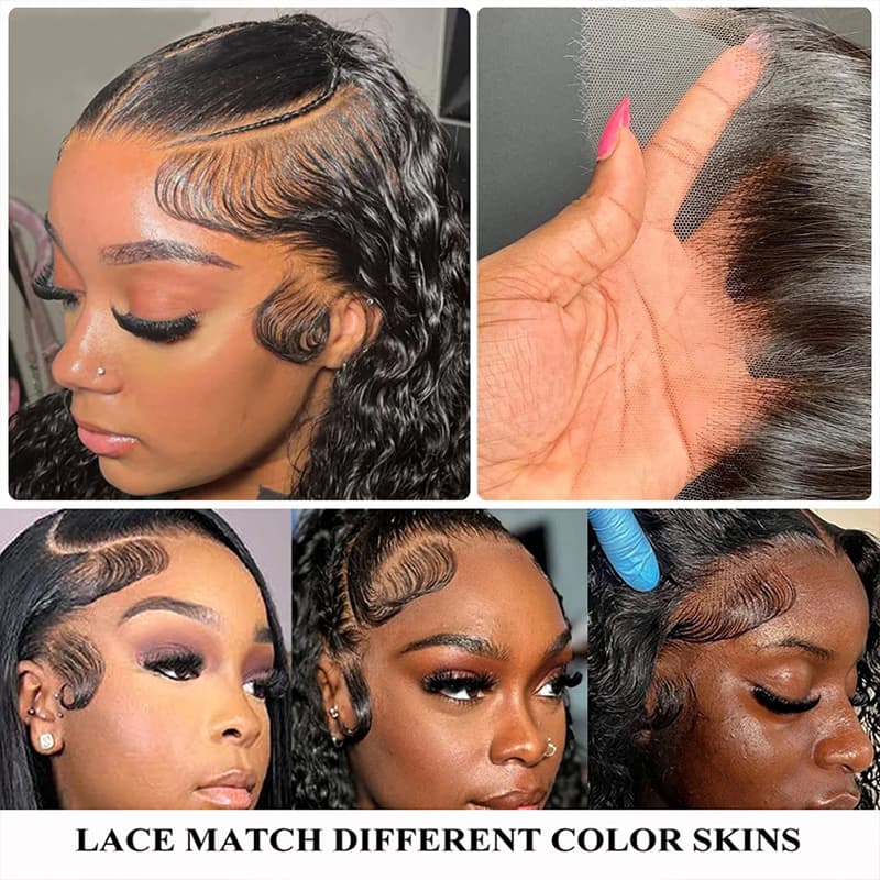 Atikual Pre Braided Wig Straight Glueless 13x6 HD Lace Front Wigs Human Hair Bleached Knots