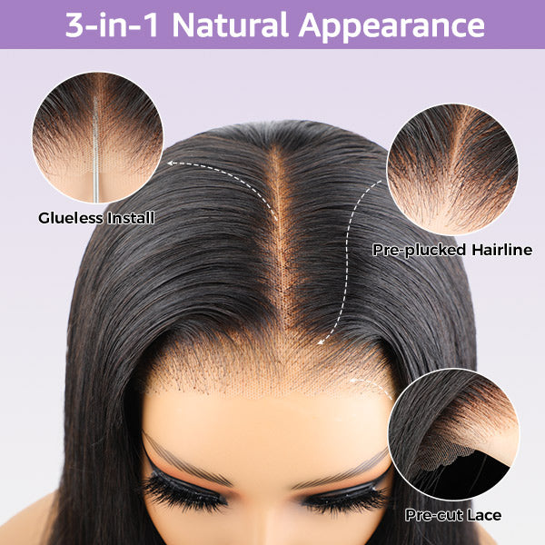 Atikual HAIR Ash Blonde Honey Highlight Color Body Wave Pre-Cut 7x5 Lace Wig Pre Plucked Wear Go Glueless Wig Human Hair