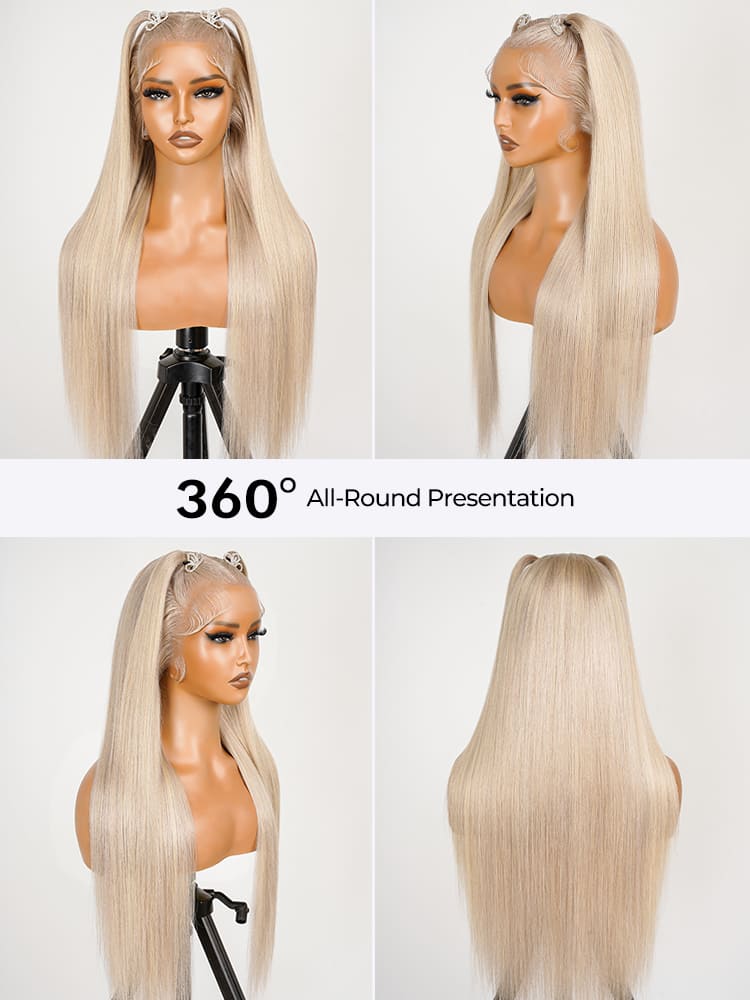 Atikual Pre Styled P18/613 Blonde Color Straight 13x4 Frontal Wig Ready To Go