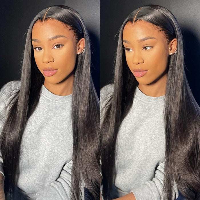 Atikual Widow's Peak M Hairline 13x6 HD Lace Front Wig Straight Brazilian Human Hair
