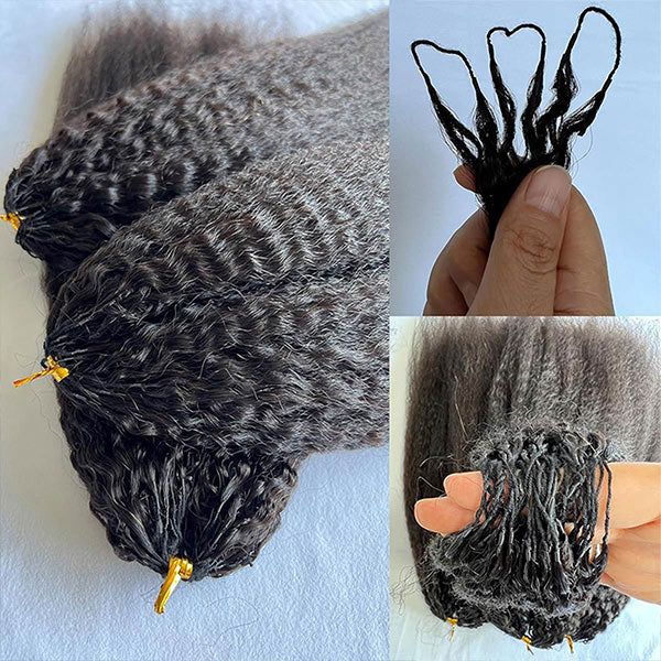 Atikual Natural Kinky Straight Crochet Human Hair Lightweight Micro Twists Pre‑Separated for Easy Styling