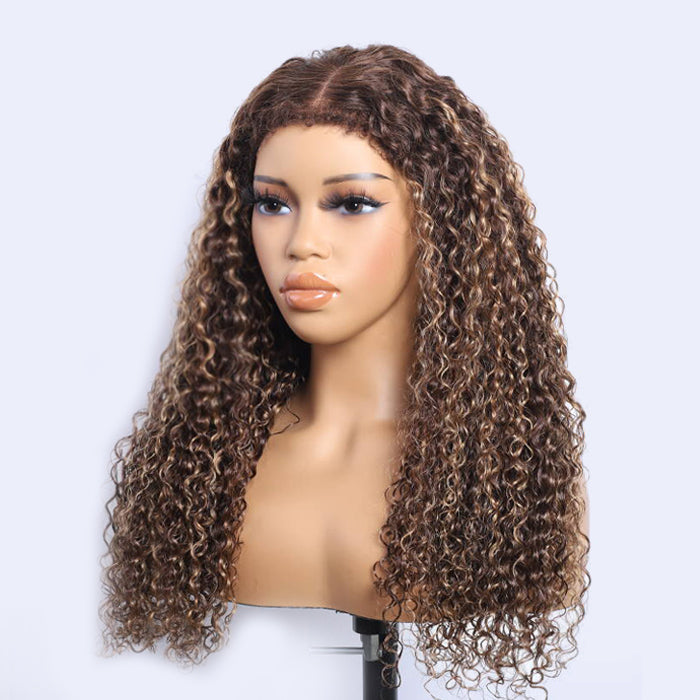 Atikual Affordable 4C Edges Curly Lace Front Wigs Pre-everything Glueless HD Lace Wig Flexi-Fit Drawstring Cap