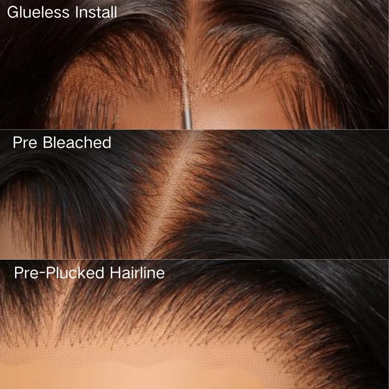 Atikual 13X6 Pre Everything Water Wave Glueless Invisible Drawstring HD Transparent Lace Wig 100% Human Hair