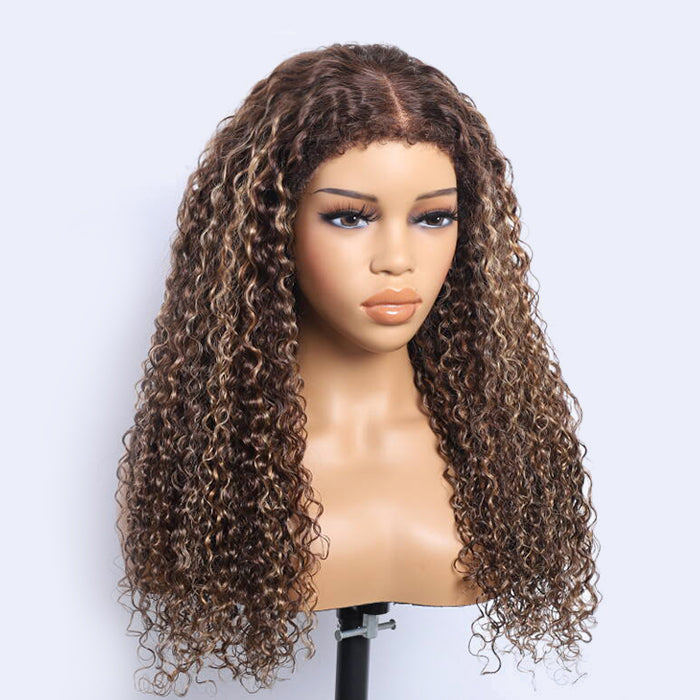 Atikual Affordable 4C Edges Curly Lace Front Wigs Pre-everything Glueless HD Lace Wig Flexi-Fit Drawstring Cap