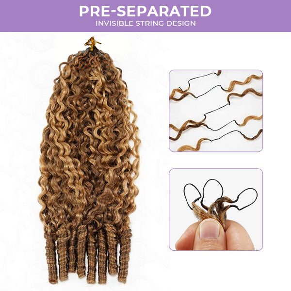Atikual Highlight 4/27 Burmese Curly Crochet Human Hair with Miracle Knots Easy Install