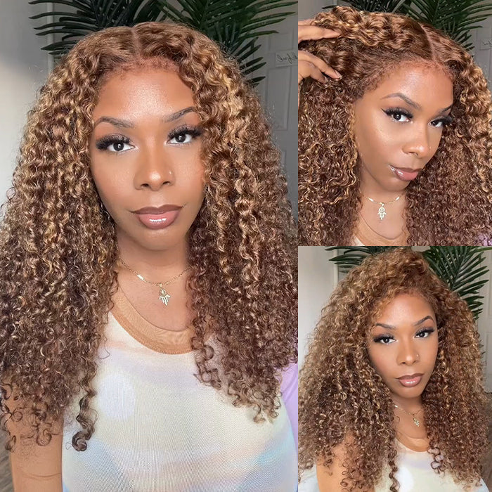 Atikual Affordable 4C Edges Curly Lace Front Wigs Pre-everything Glueless HD Lace Wig Flexi-Fit Drawstring Cap