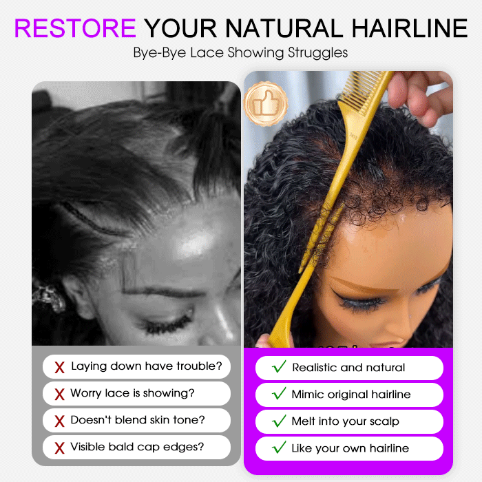 Atikual Affordable 4C Edges Curly Lace Front Wigs Pre-everything Glueless HD Lace Wig Flexi-Fit Drawstring Cap