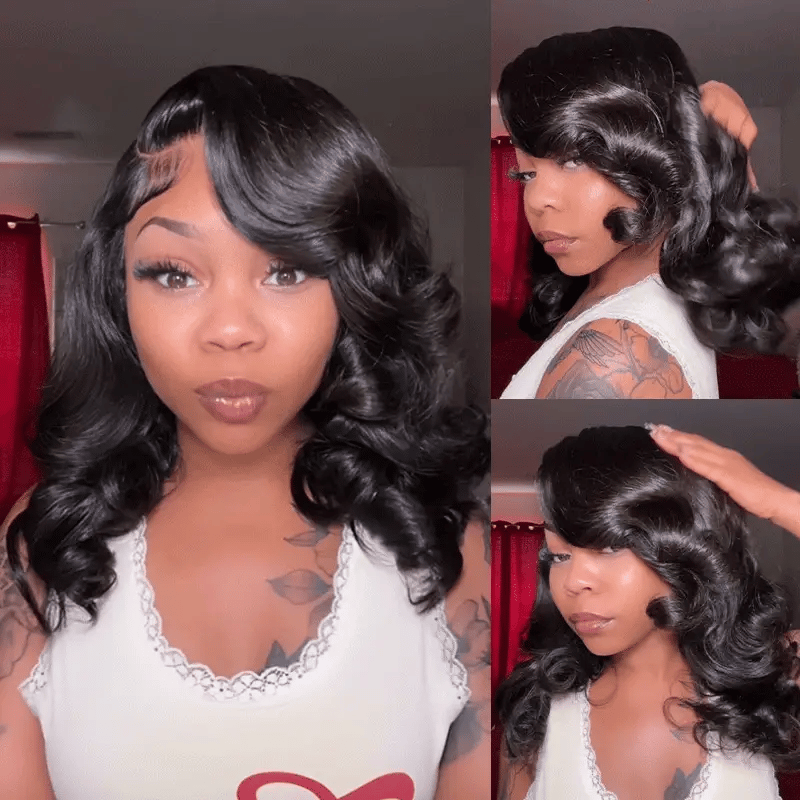 Atikual C Part Glueless LayerCut Wig With Baby Hair 9x6 M-Cap Body Wave Wig  250% Density Human Hair Wigs