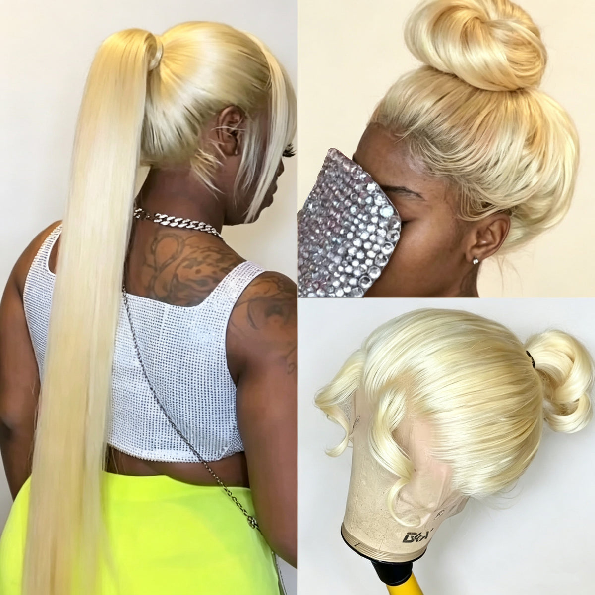 Atikual 613 Blonde 360 Lace Frontal Wig Transparent Lace 150% Density Human Hair Flash Sale