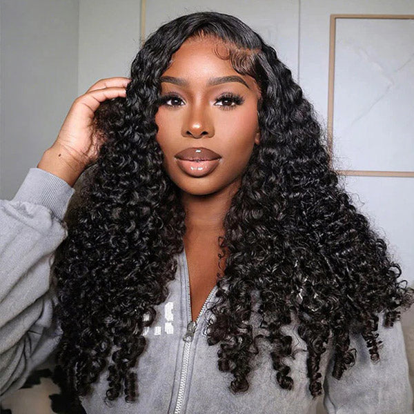 Atikual Burmese Curly Glueless Wig Bleached Knots 13x4 13x6 HD Lace Front Wear Go Wig With Flexible Fit Drawstring 100% Human Hair Wig