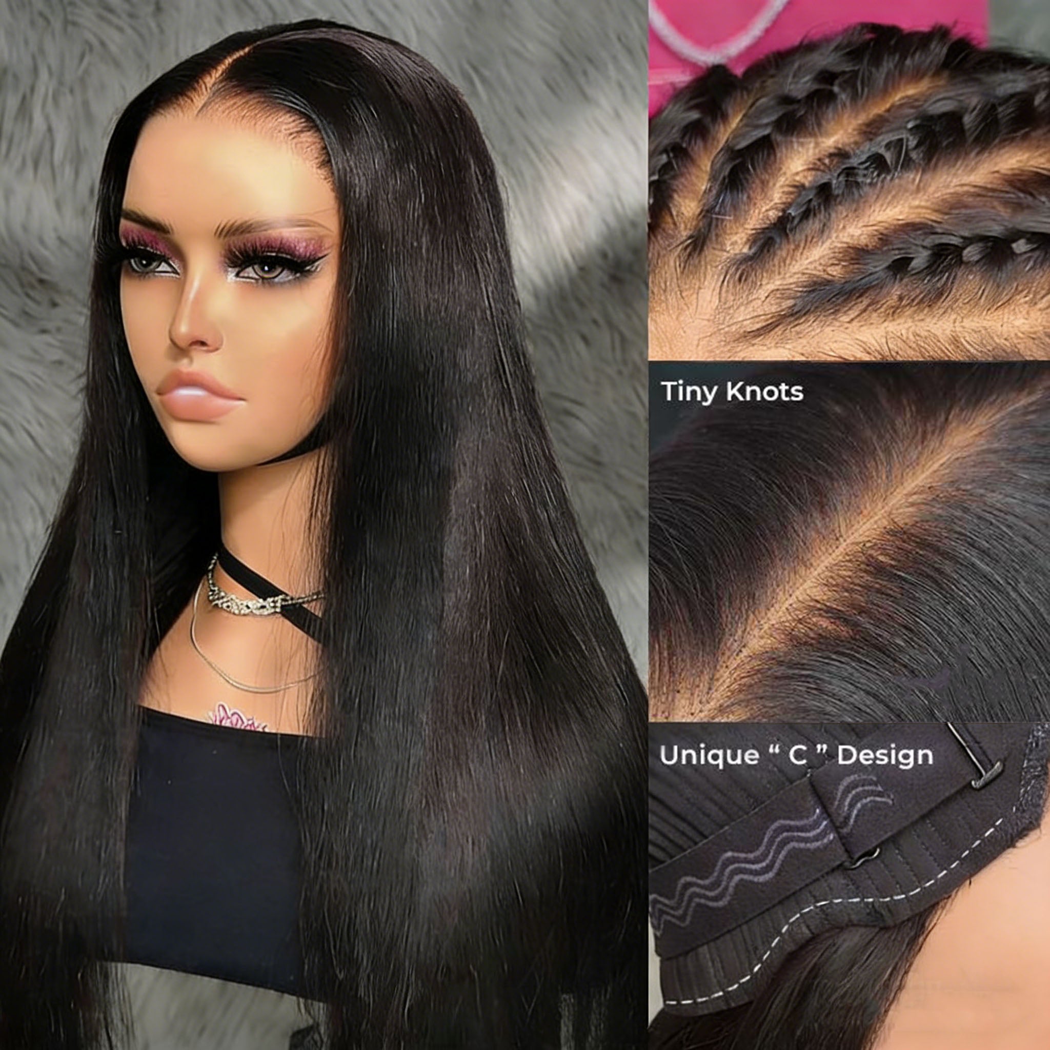 Atikual Wear Go Tiny Knots Pre Bleached Upgraded Silky Straight Glueless 7X5 HD Lace Wig Human Hair