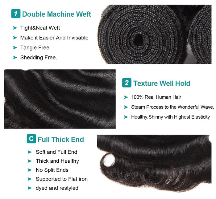 Atikual Brazilian Hair Weave 4 Bundles Loose Wave Hair 100% Remy Hair Brazilian Spring Loose Curly Human Hair