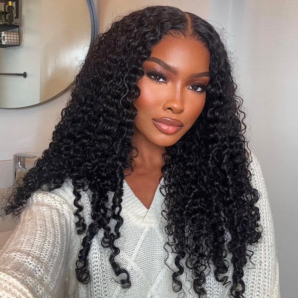 Atikual Burmese Curly Glueless Wig Bleached Knots 13x4 13x6 HD Lace Front Wear Go Wig With Flexible Fit Drawstring 100% Human Hair Wig
