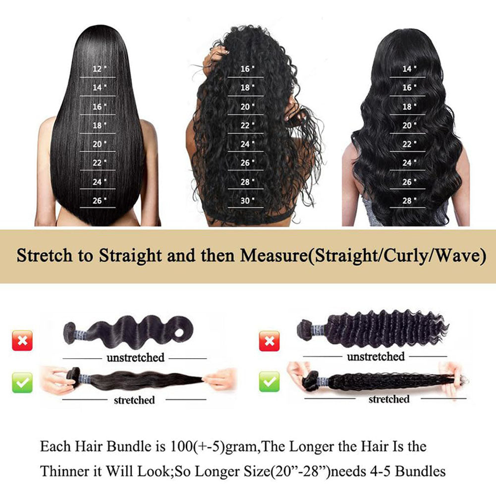 Atikual Brazilian Deep Wave With Frontal Hair 3 Bundles With 13x4 Lace Frontal Deep Curly 100% Virgin Human Hair