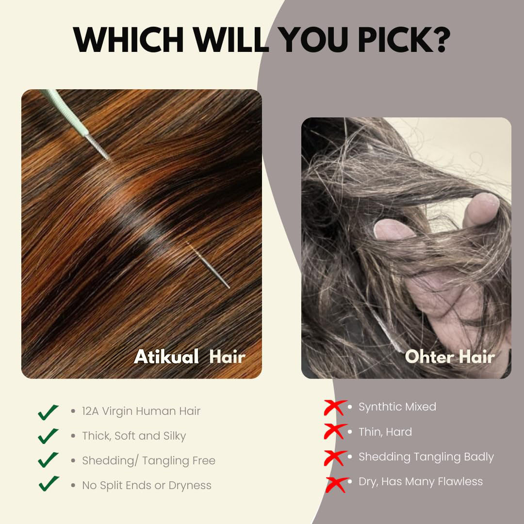 Atikual Brown Highlight 3 Bundles with 13x4 Lace Frontal Human Hair Body Wave Ombre #1b/30 Balayage Bundles with Frontal Free Part 100% Remy Hair