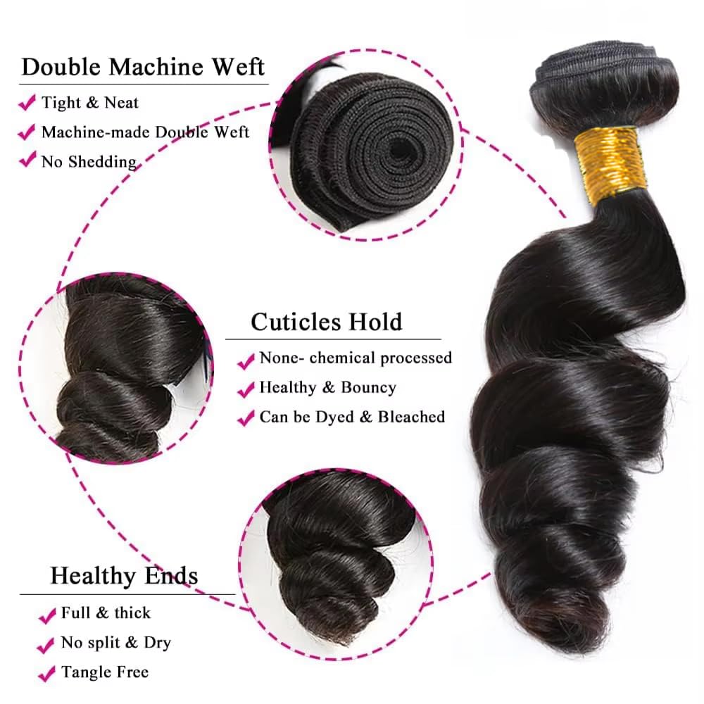 Atikual Loose Wave Virgin Hair Weave Bundles 1Piece/pack Unprocessed Human Hair Extension