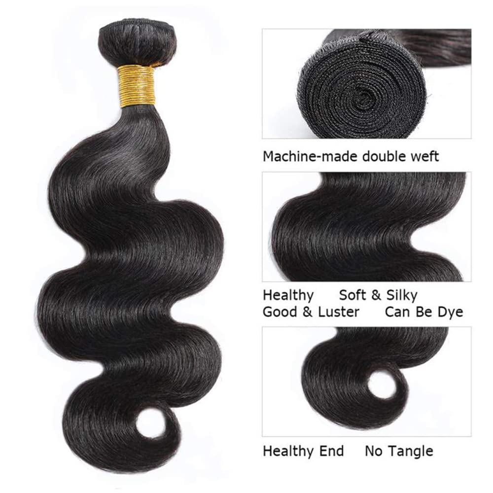 Atikual Hair Brazilian Body Wave 3 Bundles 100% Human Hair Weave Bundles Brazilian Virgin Hair Body Wavy Hair Extension