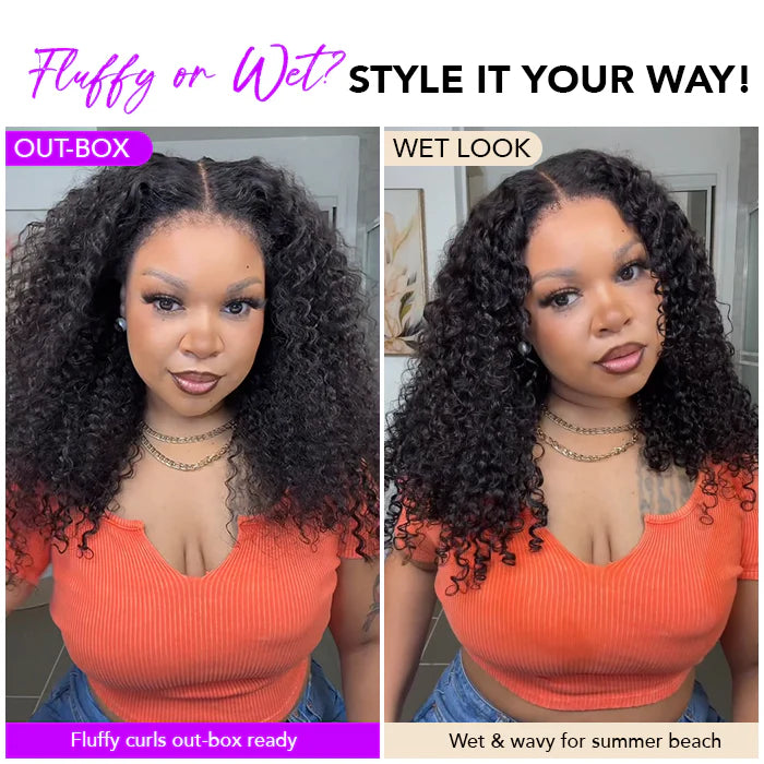 Atikual 4C Curly Edges Hairline Invisi Strap 360 Lace Front Glueless Lace Wig Kinky Curly Human Hair Wig With Super Natural Hairline