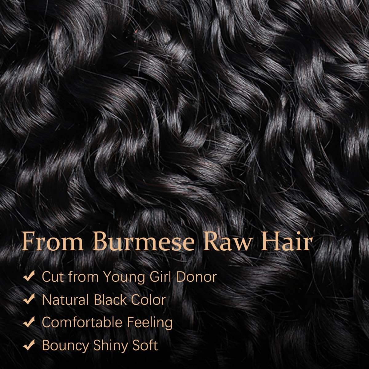 Atikual 100% Unprocessed Burmese Curly Human Hair 4Pcs Bundles Quick Weave Water Wave With Spiral Curly End Hair Extensions Natural Black