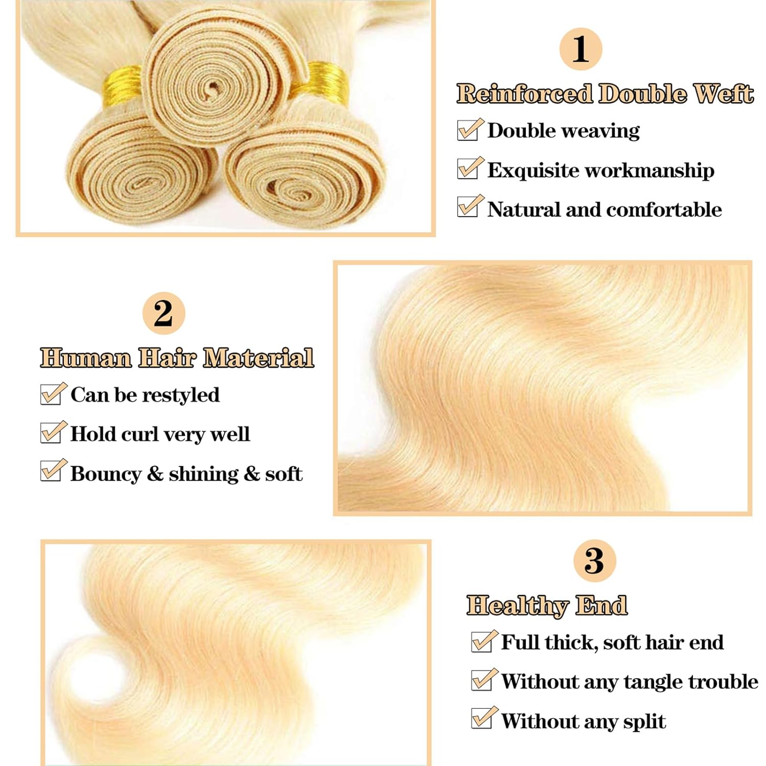 Atikual Hair 613 Body Wave 4 Bundles Brazilian Hair Unprocessed Human Raw Mink Hair Bundles 100% virgin Human hair Weave