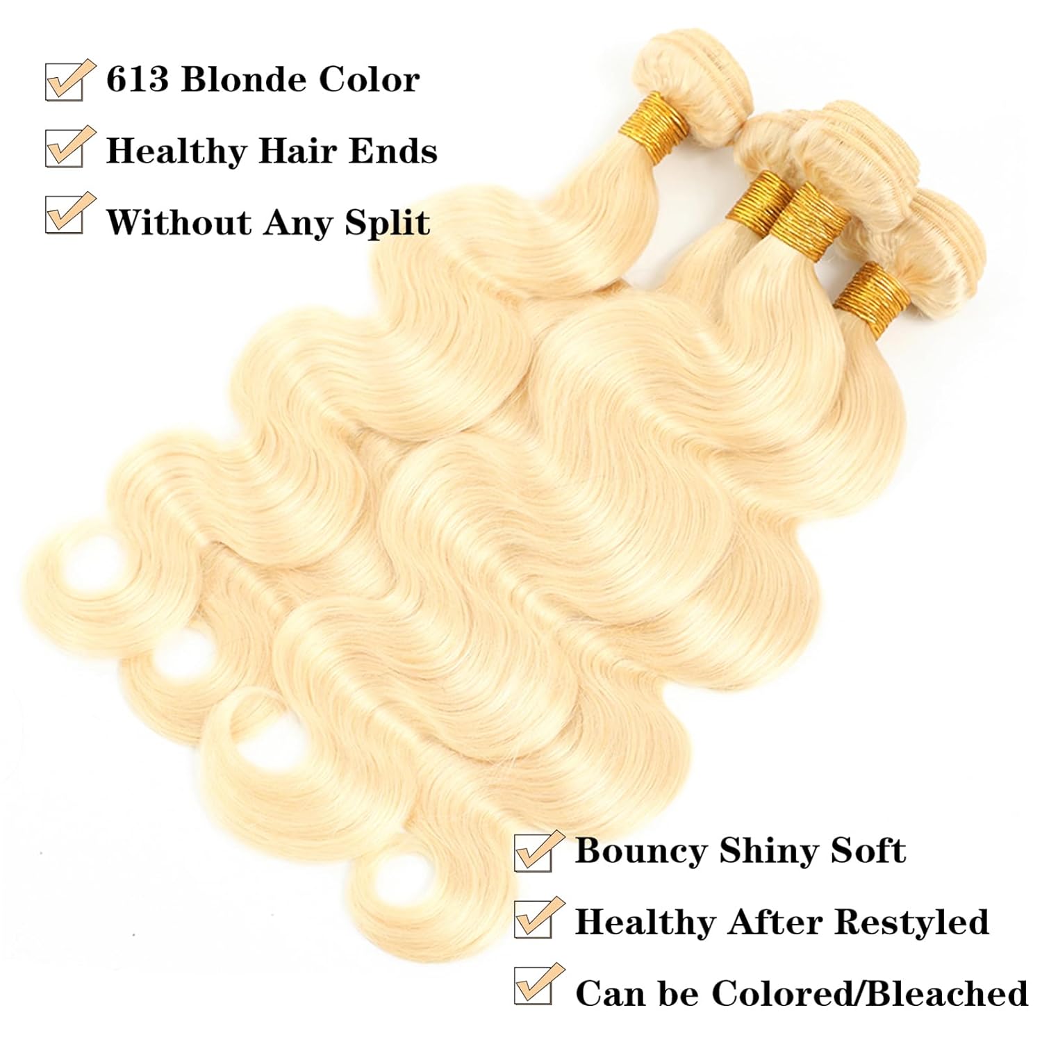 Atikual Hair 613 Body Wave 4 Bundles Brazilian Hair Unprocessed Human Raw Mink Hair Bundles 100% virgin Human hair Weave