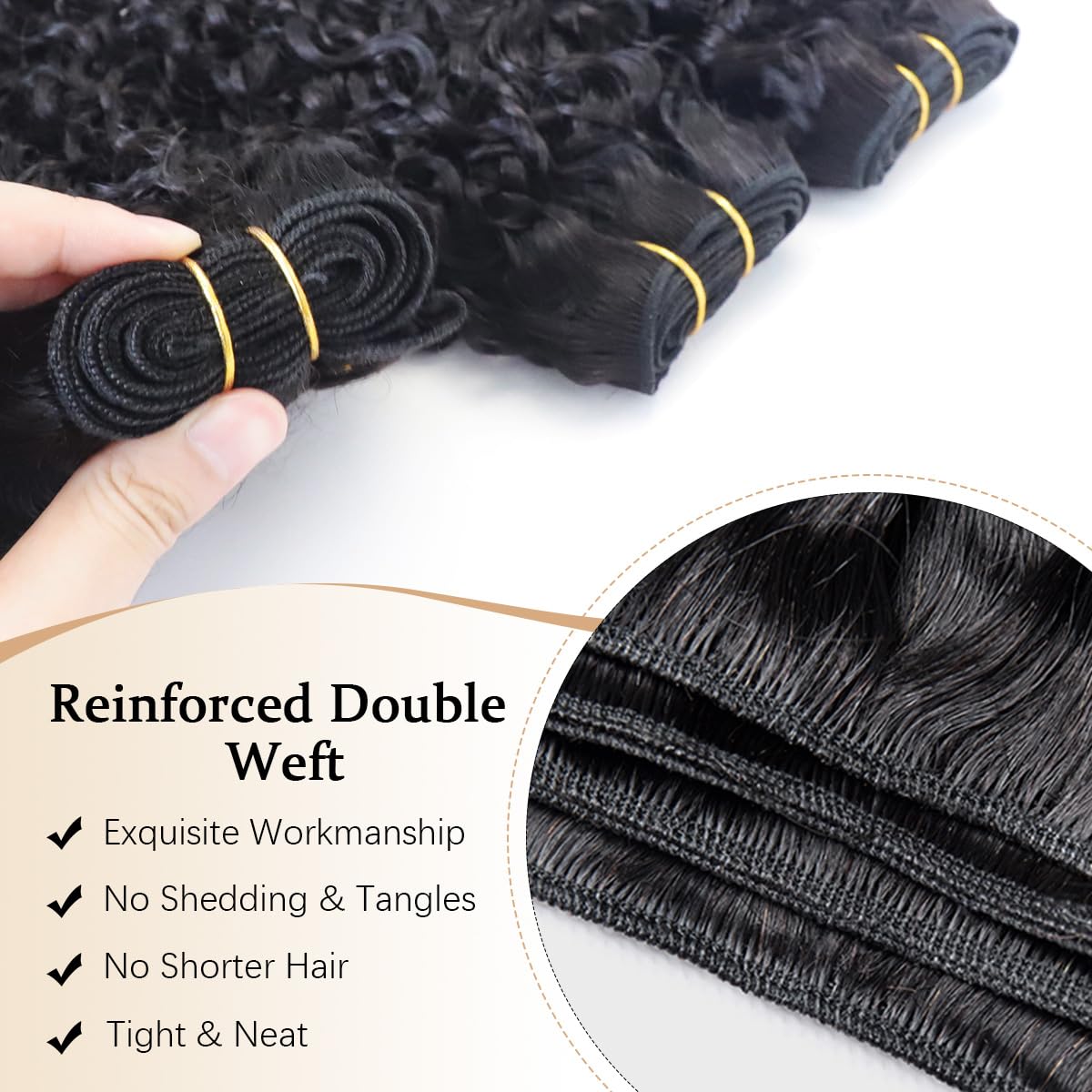 Atikual 100% Unprocessed Burmese Curly Human Hair 4Pcs Bundles Quick Weave Water Wave With Spiral Curly End Hair Extensions Natural Black