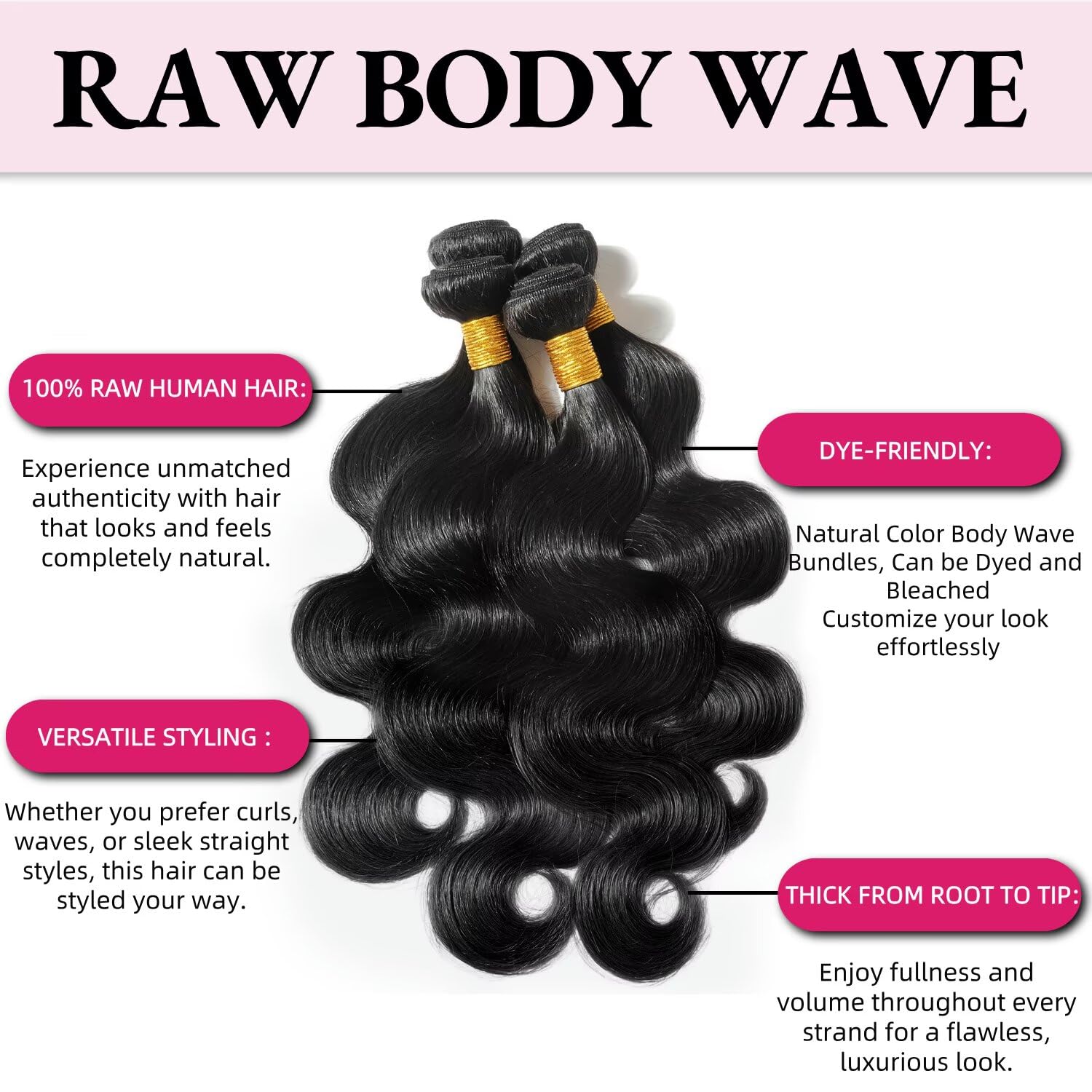 Atikual Brazilian Hair Body Wave 4 Bundles Deal High Quality Virgin Hair Bundles Brazilian Body Wave Hair Extension Natural Color