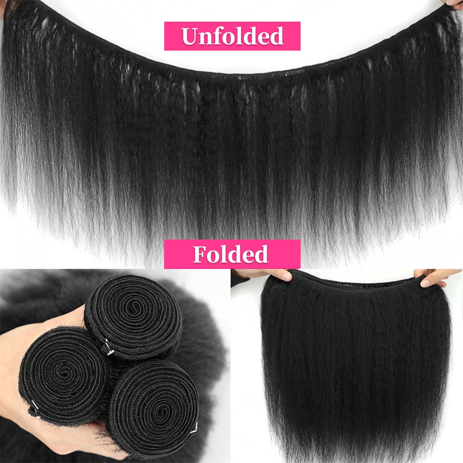 Atikual Kinky Straight Hair Brazilian Virgin Hair 3 Bundles High Quality Virgin Human Hair Yaki Straight Hair