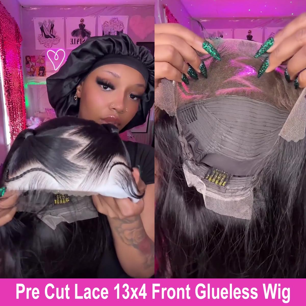 Atikual Short Bob Wig Human Hair 13x4 Lace Front Braided Wigs Straight Wear And Go Glueless
