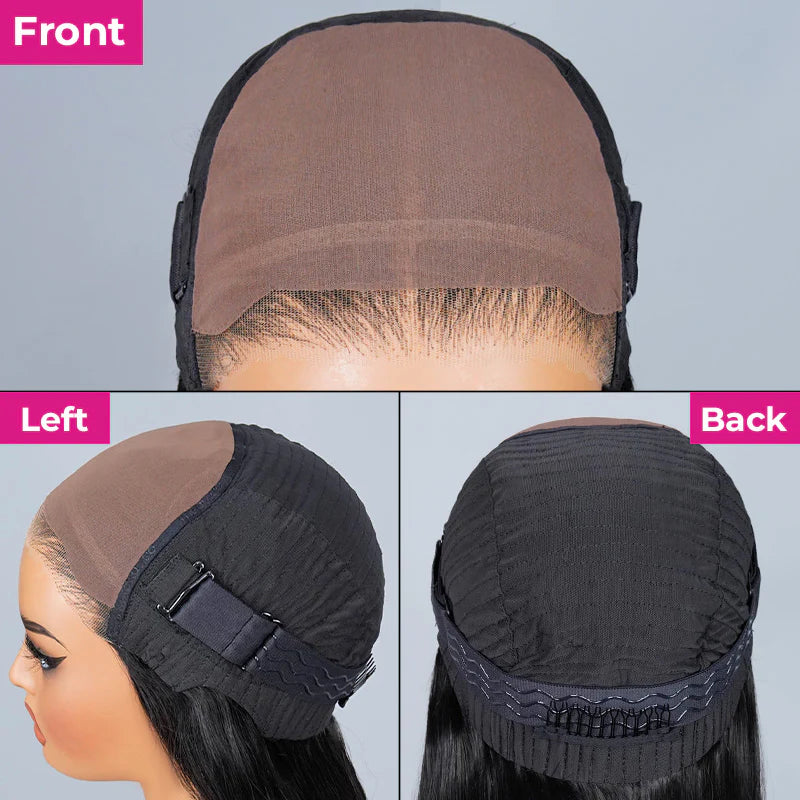 Atikual Wear Go Tiny Knots Pre Bleached Upgraded Silky Straight Glueless 7X5 HD Lace Wig Human Hair