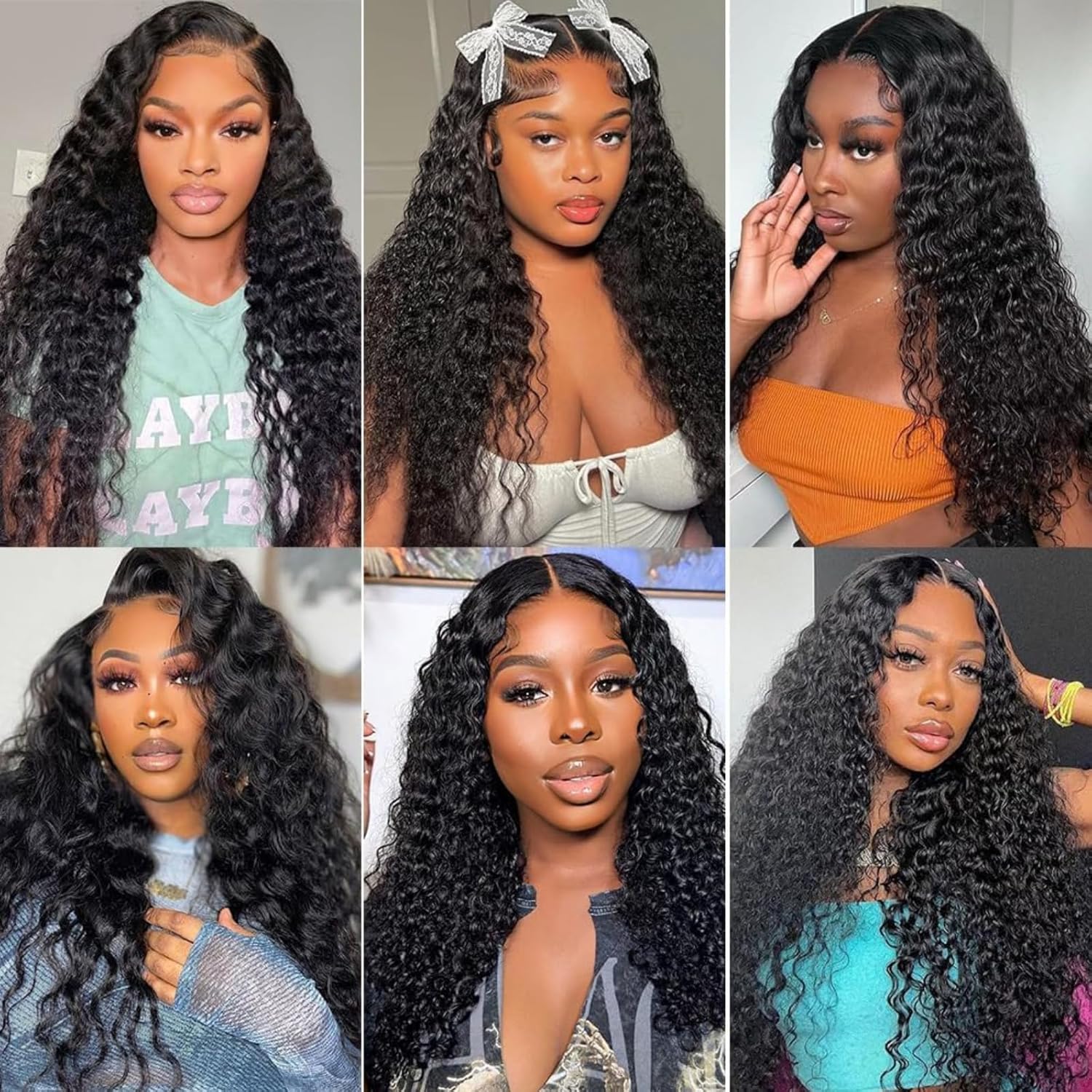 Atikual 12A Unprocessed Brazilian Virgin Deep Wave Human Hair Bundles 4 Pcs Natural Color Deep Curly Quick Weave Hair Extensions for Women