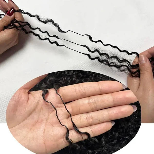 Atikual Deep Wave Soft Seamless Crochet Hair Natural Black Human Hair Extension for Black Women Hair