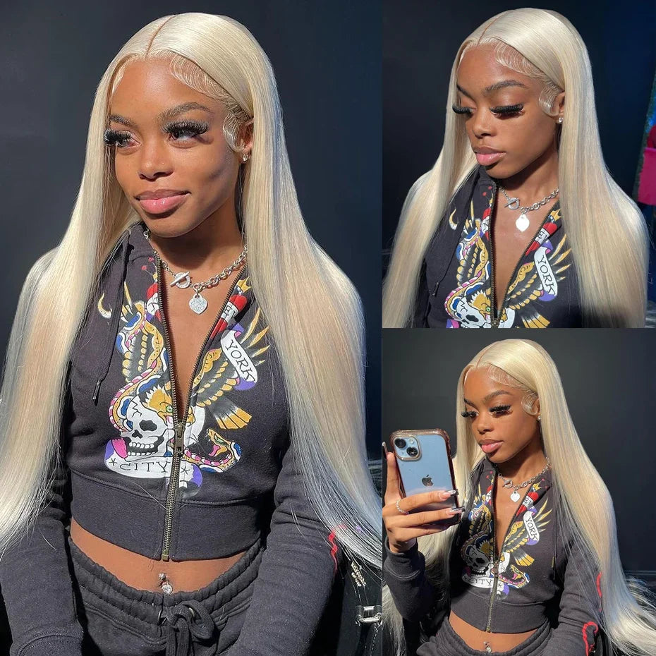 Atikual Blonde 613 Lace Frontal Wig 13x4 13x6 Bone Straight Lace Front Wig Human Hair Wigs Blonde Color Hair For Women