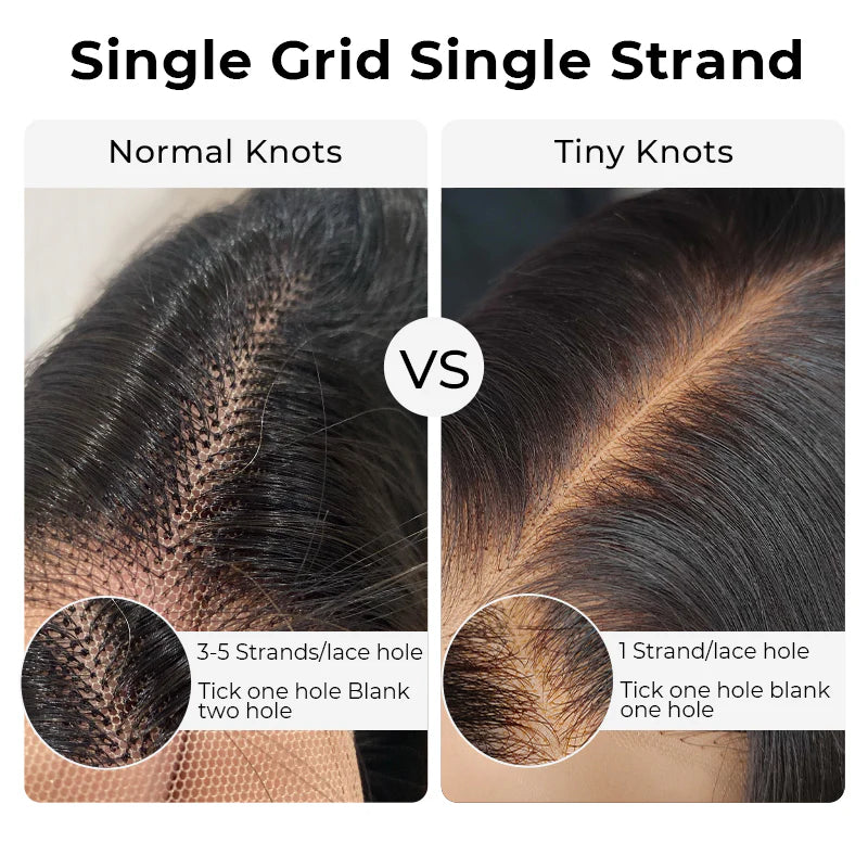 Atikual Wear Go Tiny Knots Pre Bleached Upgraded Silky Straight Glueless 7X5 HD Lace Wig Human Hair