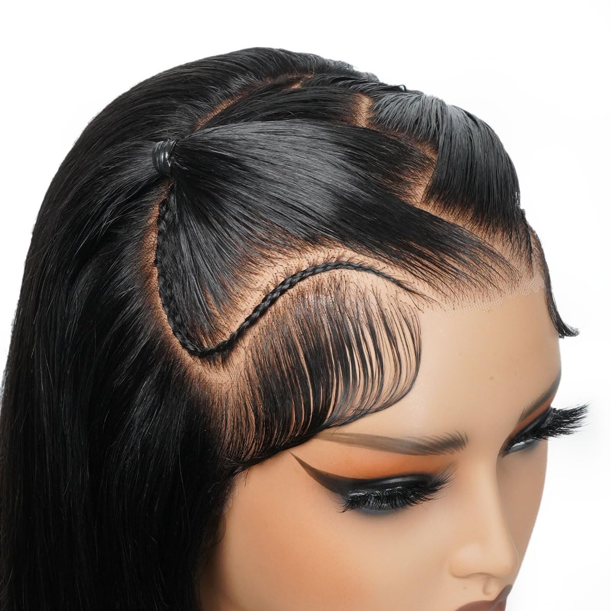 Atikual Short Bob Wig Human Hair 13x4 Lace Front Braided Wigs Straight Wear And Go Glueless