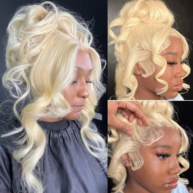 Atikual 613 Blonde 360 Lace Frontal Wig Transparent Lace 150% Density Human Hair Flash Sale