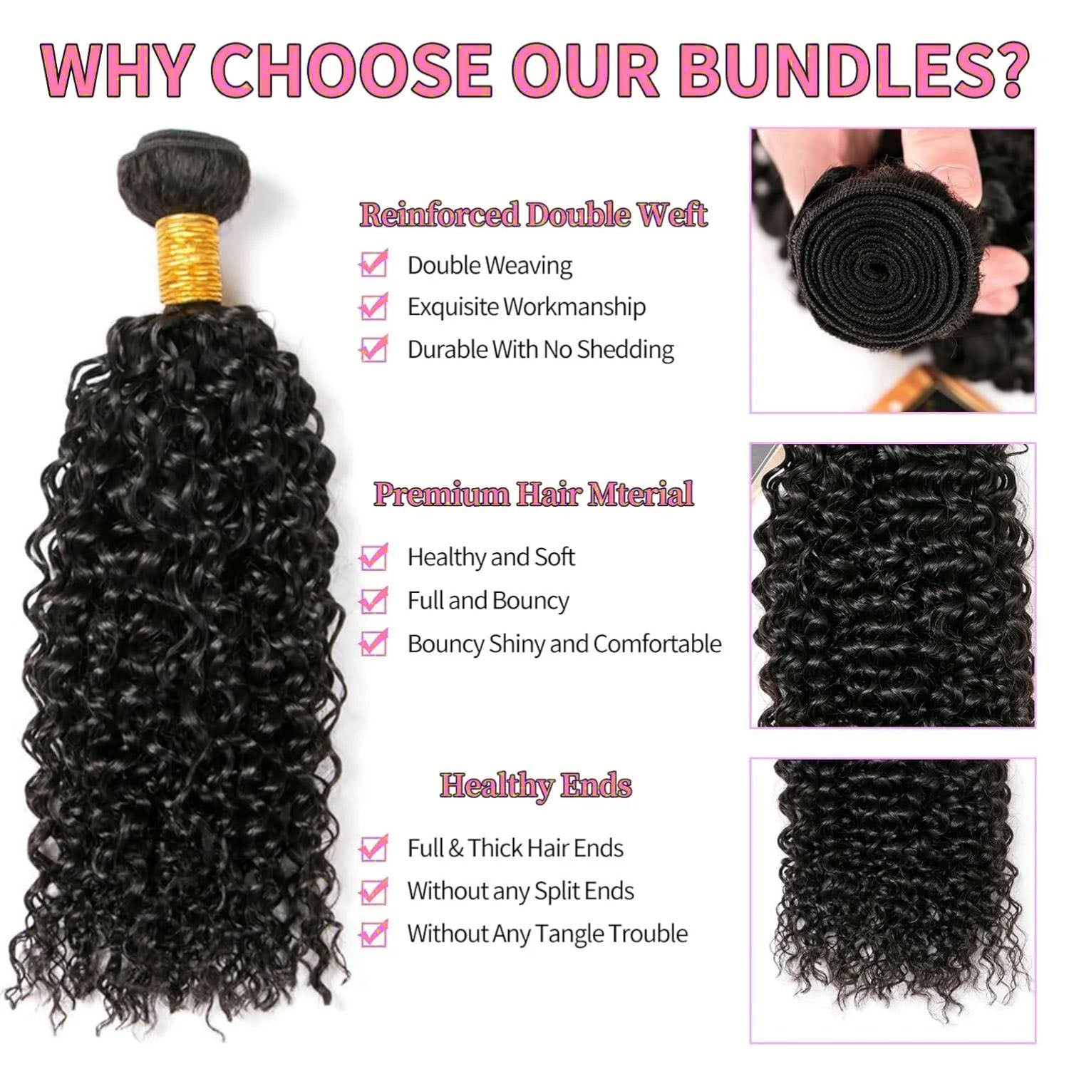 Atikual Hair Brazilian Kinky Curly Virgin Hair 3 Bundles Deal Afro Kinky Curly Brazilian Human Hair Weave Extension