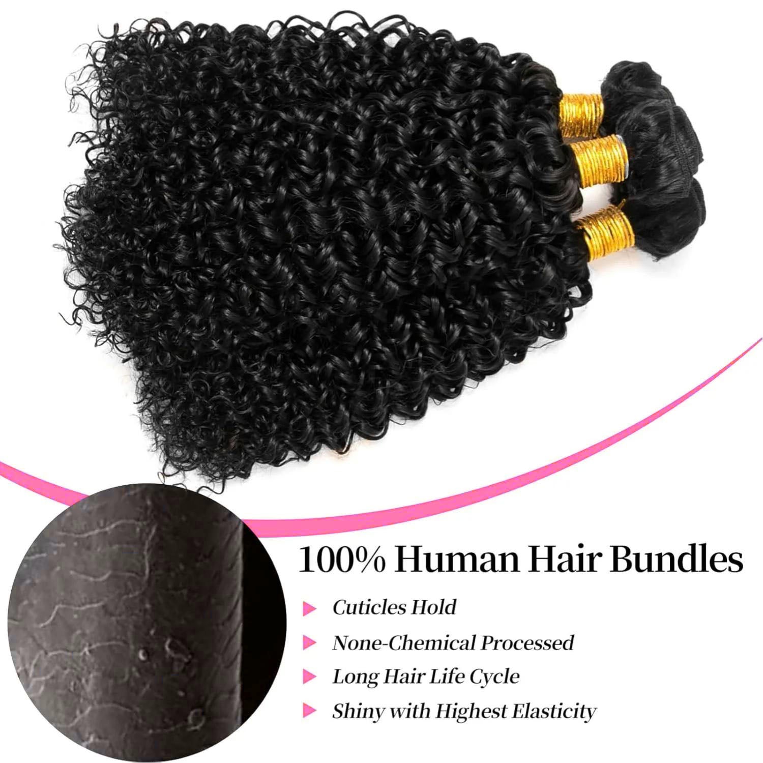 Atikual Hair Brazilian Kinky Curly Virgin Hair 3 Bundles Deal Afro Kinky Curly Brazilian Human Hair Weave Extension