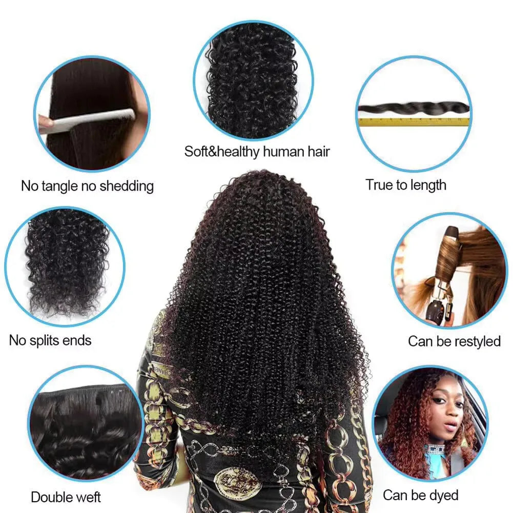 Atikual Hair Brazilian Kinky Curly Virgin Hair 3 Bundles Deal Afro Kinky Curly Brazilian Human Hair Weave Extension