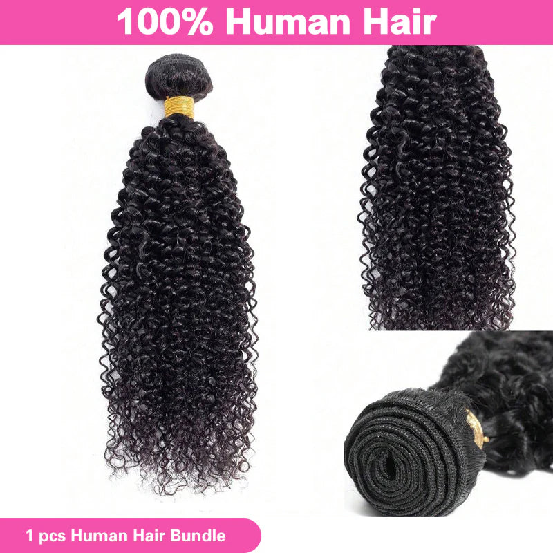Atikual Kinky Curly Wave 1 Bundle Virgin Human Hair Natural Color